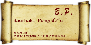 Baumhakl Pongrác névjegykártya